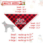 2 Pack Christmas Buffalo Plaid Dog Bandanas - Scarf Triangle Bibs Kerchief Merry Christmas Pet Costume for Small Medium Large Dogs Cats (Christmas 1, Small)