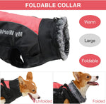 Warm Dog Coats with Harness Attached, Windproof Dog Winter Jacket with Harness, Reflective Winter Jacket for Dogs with Harness, XXL Dog Jacket, Dog Coat XXL Red 2XL