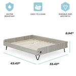 Asher Wooden Pet Bed with Mattress | Large to Extra Large Pet Bed with Mattress | Elevated Pet Bed | Greenguard Gold Certified Wooden Pet Bed