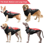 Warm Dog Coats with Harness Attached, Windproof Dog Winter Jacket with Harness, Reflective Winter Jacket for Dogs with Harness, XXL Dog Jacket, Dog Coat XXL Red 2XL