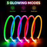 Lighted Dog Collar - Waterproof Puppy Collar Light Rechargeable, High Visibility Glowing Dog Lights for Night Walking (Orange)