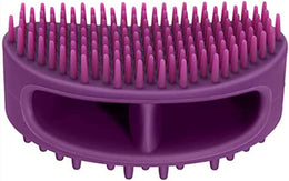 Soft Silicone Dog & Cat Grooming Brush - Pet Bath & Massage for Short or Long Hair - Slicker Shedding Hair Brush Purple
