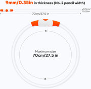 Lighted Dog Collar - Waterproof Puppy Collar Light Rechargeable, High Visibility Glowing Dog Lights for Night Walking (Orange)