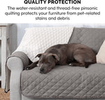 Water-Resistant Sofa Cover for Dogs & Cats, Reversible Couch Protector with Secure Straps and Pinsonic Quilted Fabric, Machine Washable Couch Cover, Large Sofa, Gray/Mist