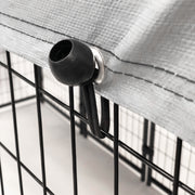 8 Ft X 4 Ft X 6 Ft Welded Wire Dog Kennel with Waterproof Cover, Black for Indoor & Outdoor Use