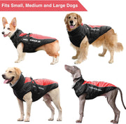 Warm Dog Coats with Harness Attached, Windproof Dog Winter Jacket with Harness, Reflective Winter Jacket for Dogs with Harness, XXL Dog Jacket, Dog Coat XXL Red 2XL