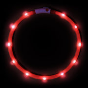 Led Dog Collar, USB Rechargeable LED Dog Necklace Light, Silicone Light up Dog Collars Glow in the Dark (Red-Silicone)