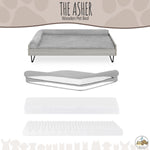 Asher Wooden Pet Bed with Mattress | Large to Extra Large Pet Bed with Mattress | Elevated Pet Bed | Greenguard Gold Certified Wooden Pet Bed