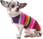 Dog Clothes - Handmade Dog Poncho from Authentic Mexican Blanket by  (Pink, XXL)