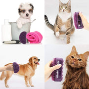 Soft Silicone Dog & Cat Grooming Brush - Pet Bath & Massage for Short or Long Hair - Slicker Shedding Hair Brush Purple