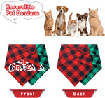 2 Pack Christmas Buffalo Plaid Dog Bandanas - Scarf Triangle Bibs Kerchief Merry Christmas Pet Costume for Small Medium Large Dogs Cats (Christmas 1, Small)